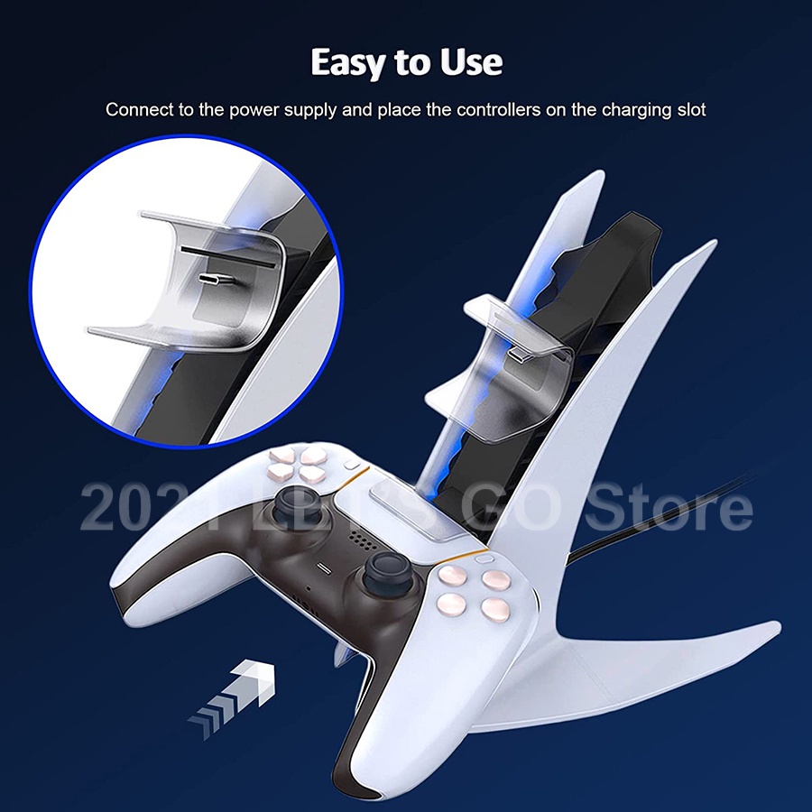 Bộ điều khiển không dây kép PS5 mới nhất sạc Dock Station Fast Charger cho Sony Playstation 5 PS 5 Dualsense Gamepad Phụ kiện