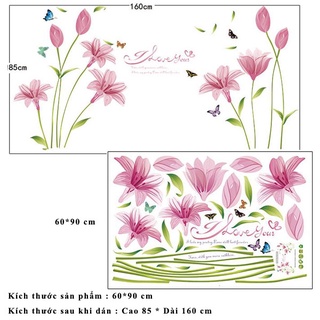 Decal dán tường Hoa anh thảo hồng