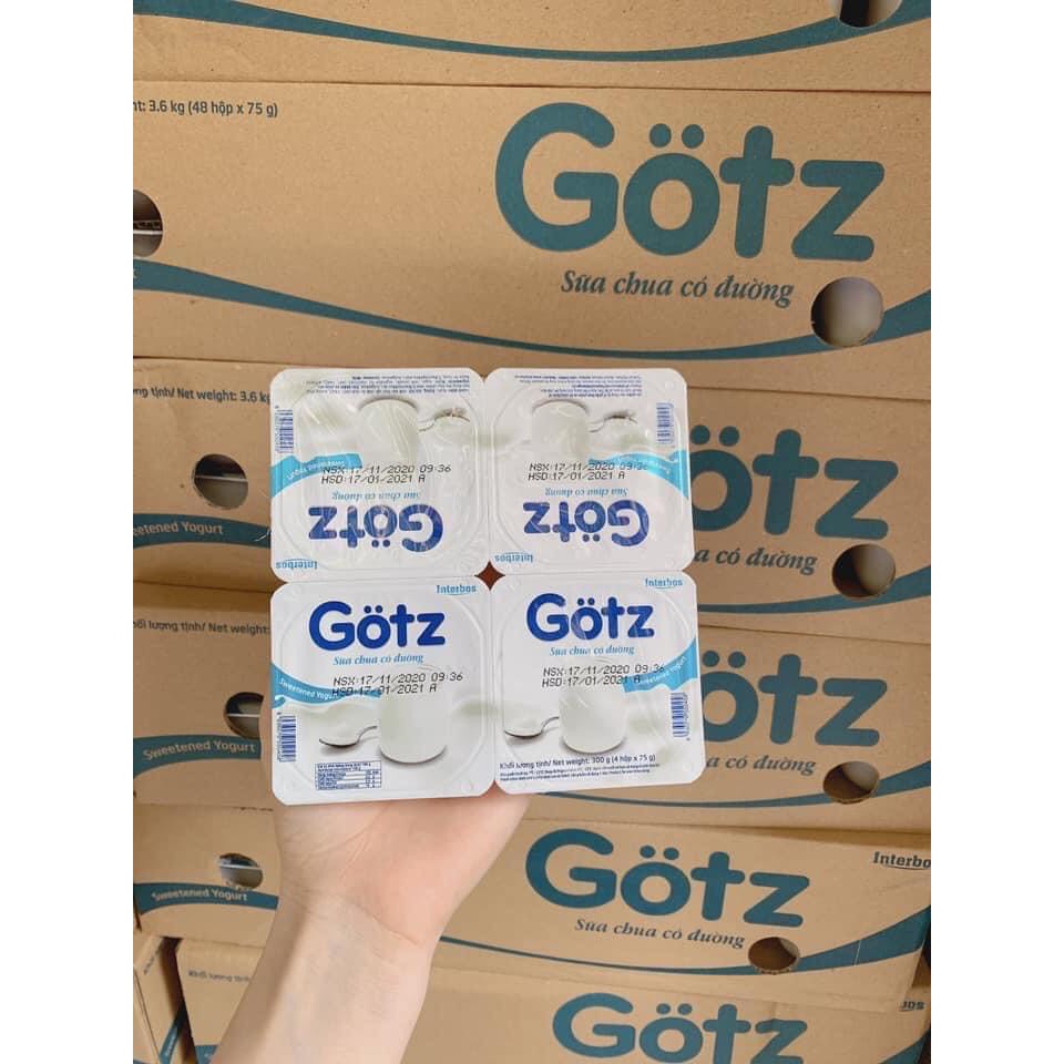 Sỉ thùng sữa chua trắng Gotz 48 hộp x 75gr date luôn mới