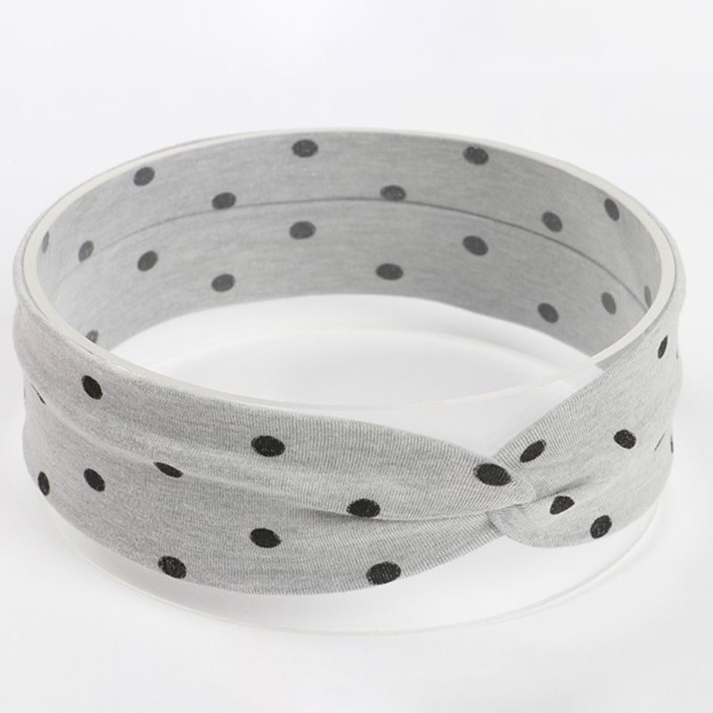 Băng Đô Thắt Nút Chéo Họa Tiết Chấm Bi Dễ Thương Cho Bé Gái Sơ Sinh