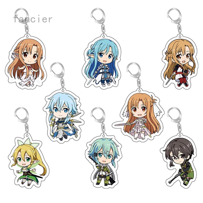 Móc khóa kim loại hình nhân vật anime Sword Art Online dễ thương