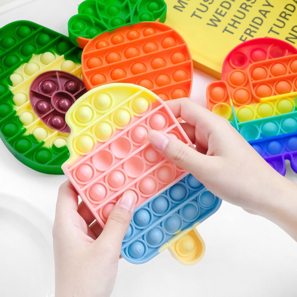 Đồ chơi pop it bóp bong bóng bằng tay giúp giảm street giảm căng thẳng chất liệu cao su an toàn với trẻ nhỏ