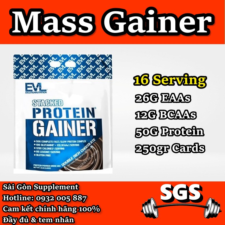 EVL Stack Protein gainer sữa tăng cân nhanh 12lbs (5.4kg)