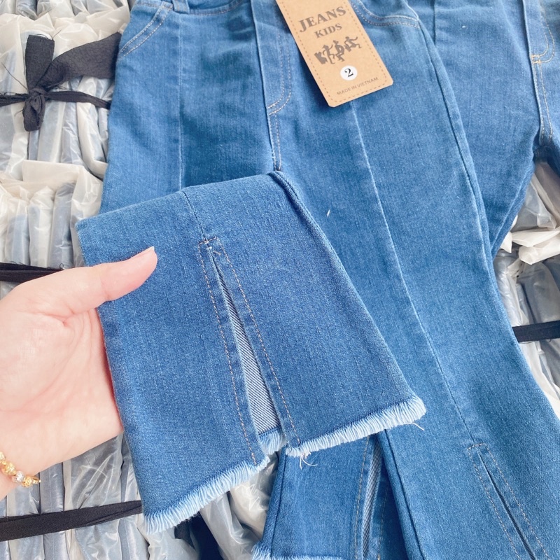 QUẦN BÒ ỐNG LOE XẺ GẤU SÀNH ĐIỆU CHO BÉ GÁI