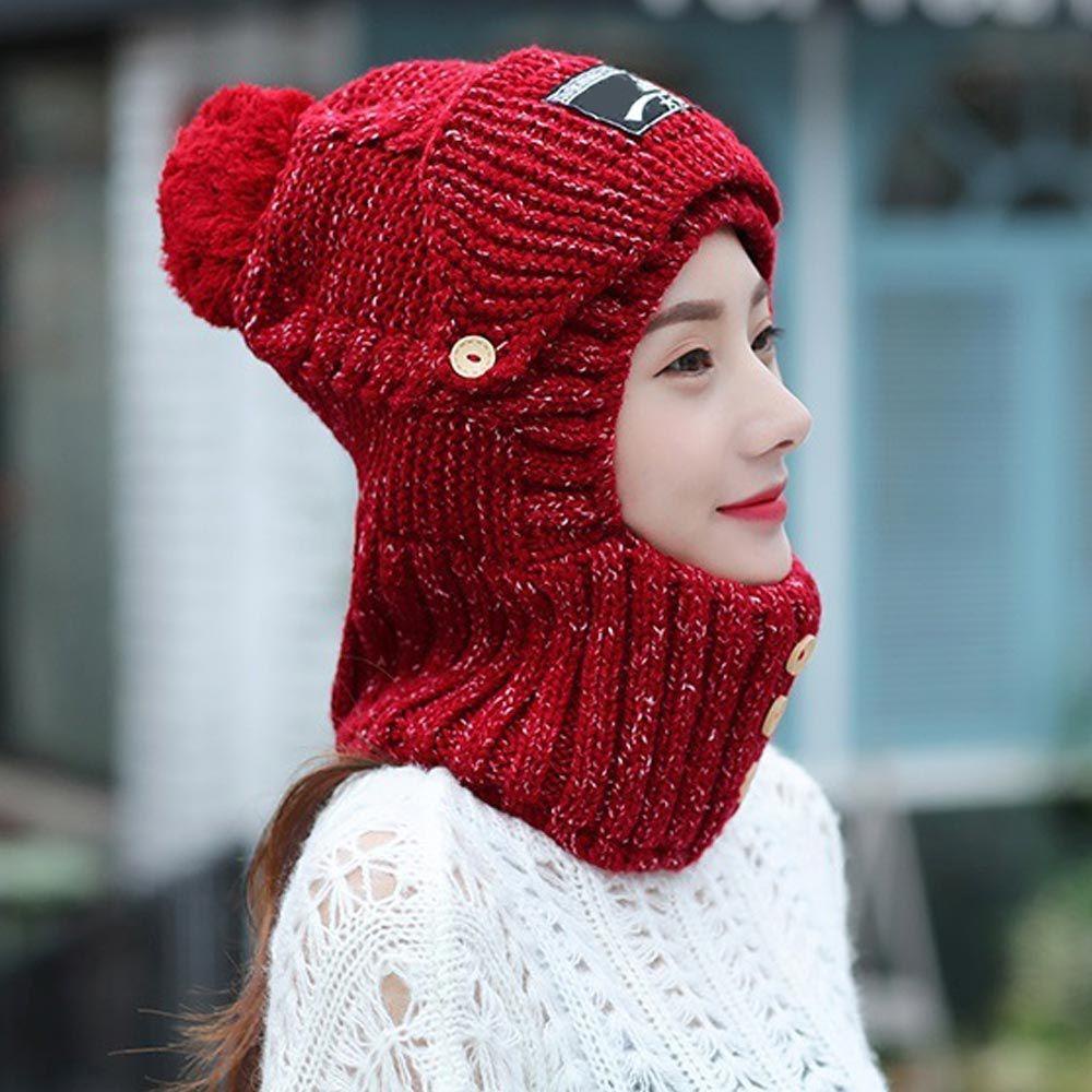 Set Mũ Dệt Kim Kèm Khăn Choàng Chống Gió Giữ Ấm