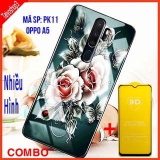 COMBO ỐP LƯNG OPPO A5 2020 (ốp kính 3D + tặng kèm cường lực 9D)