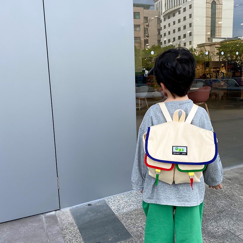 Ba lô vuông nắp bảng to cho bé trên 2 tuổi B880