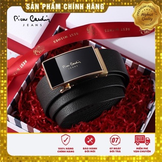 Thắt lưng nam pierre cardin da bò mặt viền vàng