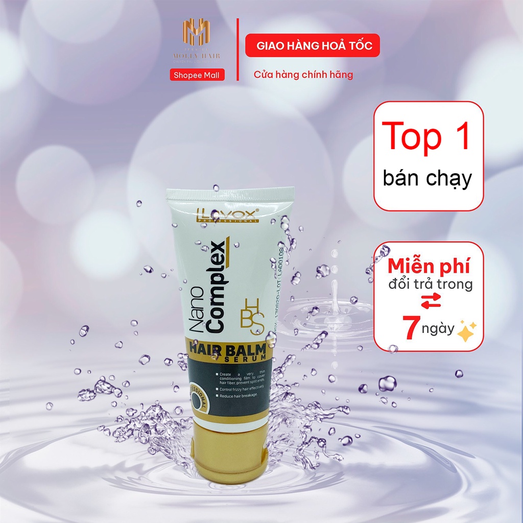 Serum dầu bóng dưỡng Mollyhair Nanocomplex, chống gẫy rụng tóc tái sinh tóc chắc khỏe siêu mềm mượt không gây bết  60ml