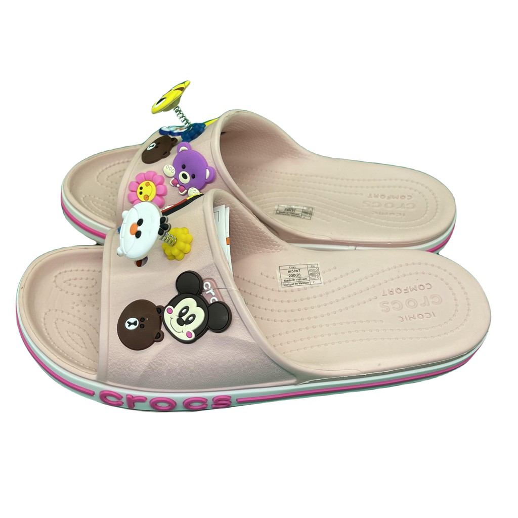 Dép lê cross nữ quai ngang LÊ BAYA full box tặng 12 siticker cross gắn dép