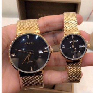 Đồng hồ đôi nam nữ HALEI H514 dây lụa mịn cực đẹp cực sang (đủ màu)