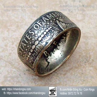 Nhẫn đồng xu half dollar mỹ