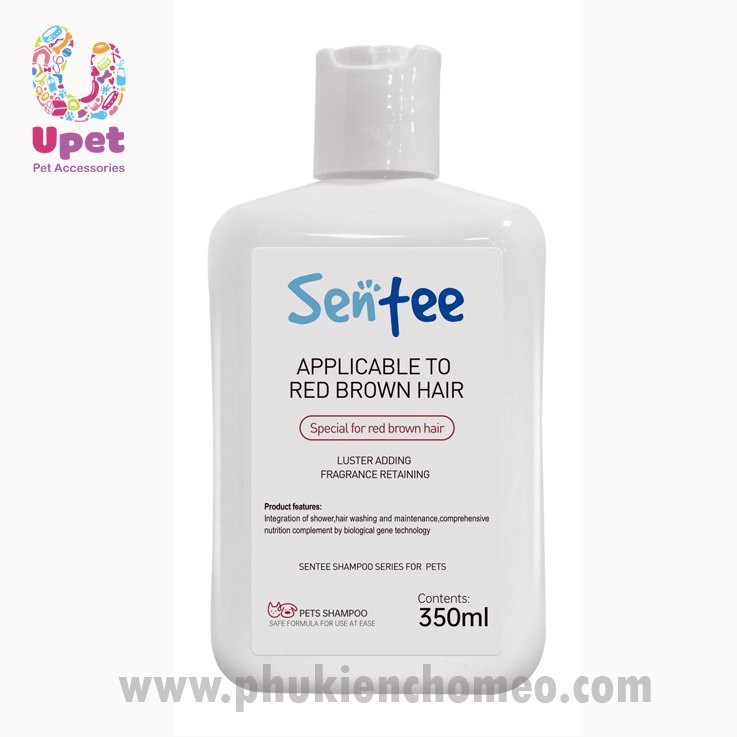 PVN263-Sữa tắm Sentee 350ml dành cho chó mèo lông nâu đỏ - Dầu tắm chuyên dùng cho chó mèo giúp mềm mượt dưỡng màu lông