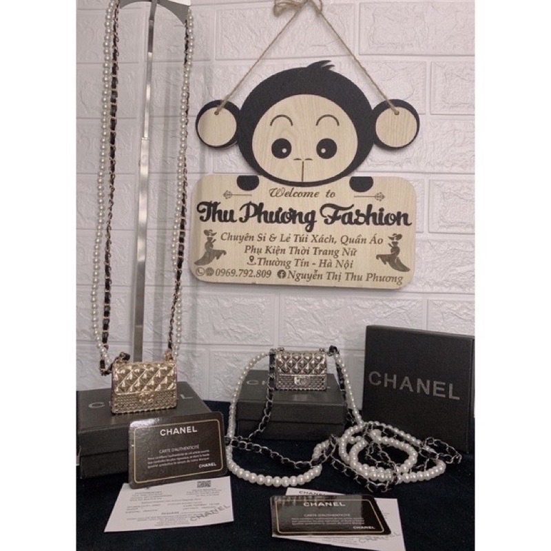 Túi mini Ngọc Trinh- Hàng Siêu sang chảnh  - Túi dây ngọc và dây xích- full hộp( shop chụp)