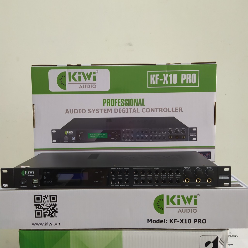 Vang số chỉnh cơ Kiwi KF X10 Pro, tích hợp Bluetooth, hỗ trợ cổng Optical, cổng mic và công tắc nguồn