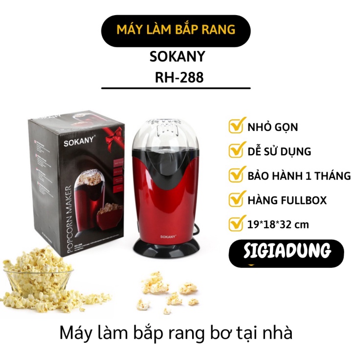 [SGD] Máy Làm Bỏng Ngô Mini - Máy Nổ Bắp Rang Bơ, Sấy Các Loại Hạt Sokany Tại Nhà 2302