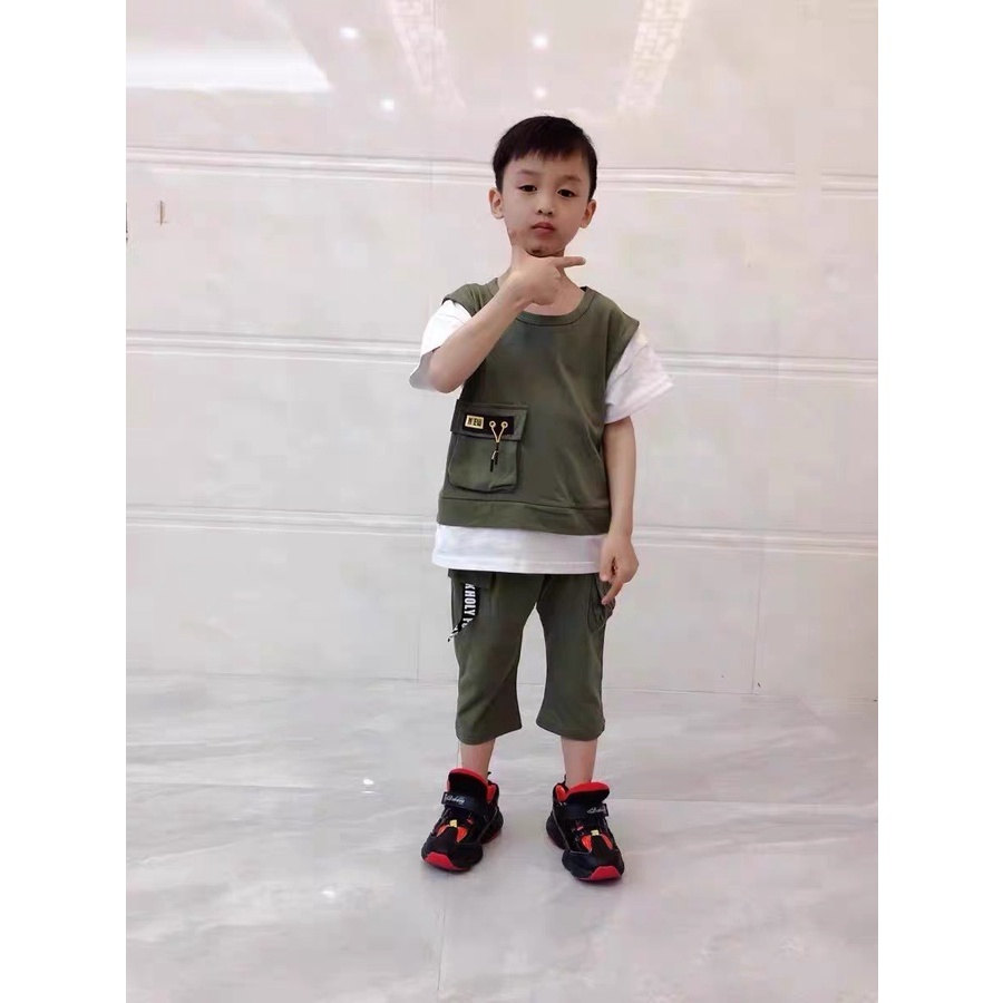 Bộ quần áo cộc bé trai 2 chi tiết cotton mềm mát BN03 - BÉ NHÀ THỊ