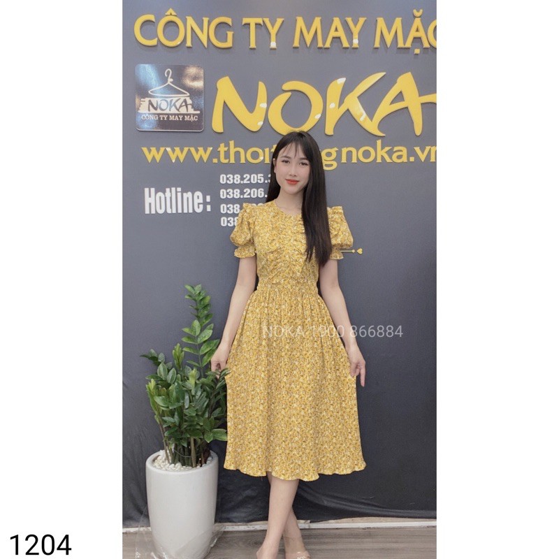 Váy Lụa cao cấp Voan Hàn mềm mịn không nhăn xù thích hợp dân công sở 1204 Noka