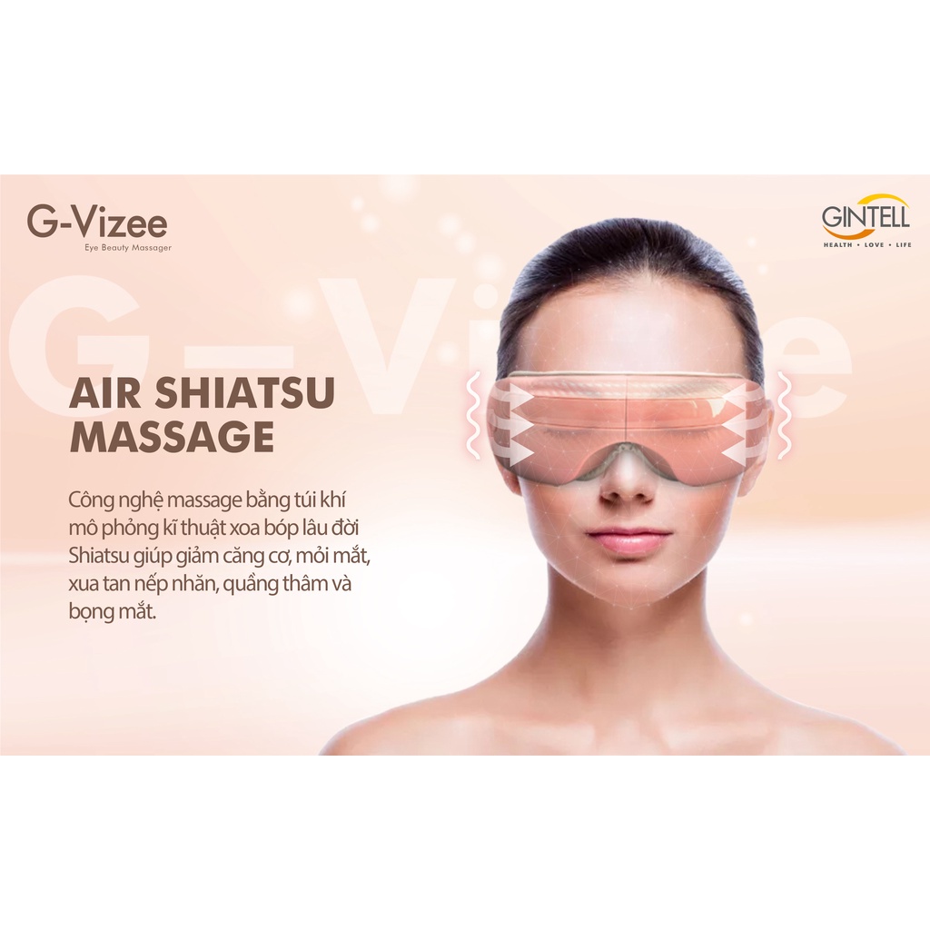 Máy Massage Mắt Nhiệt Hồng Ngoại GINTELL - G-Vizee Eye Beauty - 1 năm bảo hành
