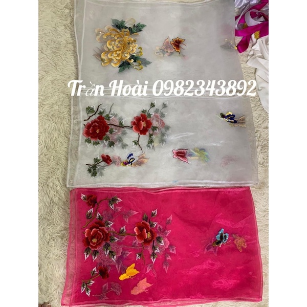 Khăn áo hầu đồng - khăn múa cô Chín , cô bơ , dải lụa hoa hồng múa cô chín cô bơ