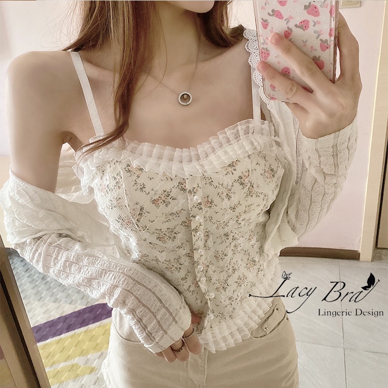 [Mã FAMARAL1 giảm 10K đơn 50K] Áo Bra Ren Hoa Phối Viền Bèo Hàng Cúc Xinh Xắn Lacy Bra - AL35 | BigBuy360 - bigbuy360.vn