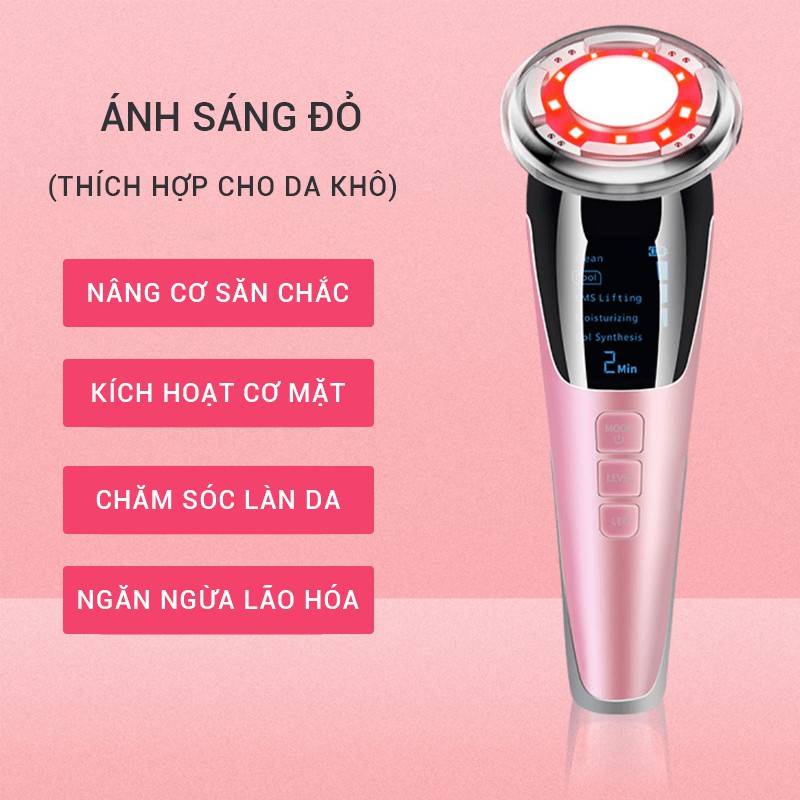 Máy massage mặt nóng lạnh ems dụng cụ làm đẹp trẻ hóa da nâng cơ mặt Búa Điện Di Nóng Lạnh Đa Chức Năng