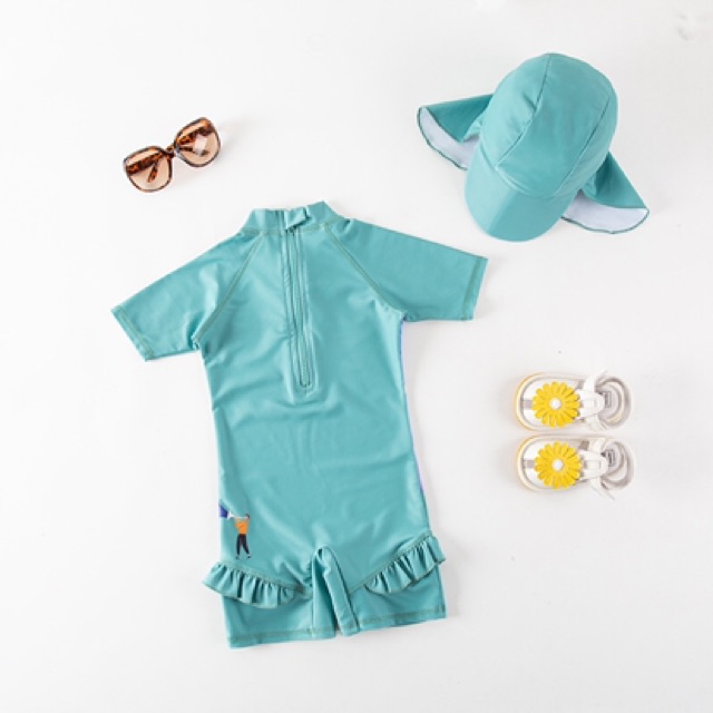 Set đồ bơi kèm mũ Dưới đáy đại dương sz 2-7 tuổi