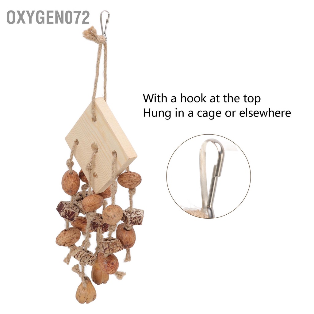 Oxygen072 Vẹt Nuts nhai Đồ chơi bằng gỗ Khối chim Cắn có móc cho vẹt đuôi dài Cockatiels