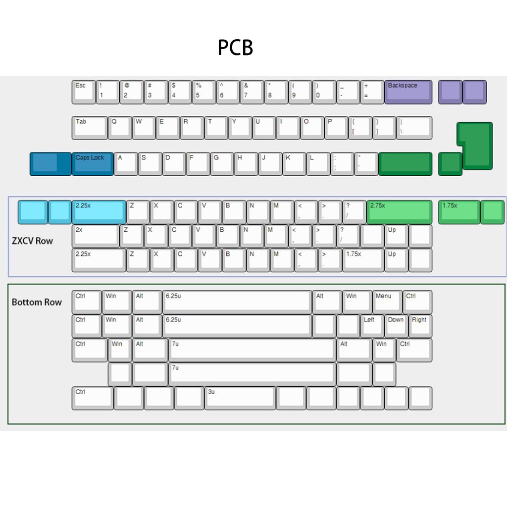 Bảng Mạch PCB Và Đĩa Lập Trình YMDK 60% PCB Có Đèn Led RGB Cho Bàn Phím Cơ DIY GH60 61 64 HHKB