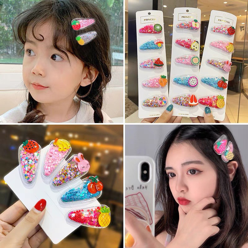 Set 5 kẹp tóc hoa quả xinh xắn cho bé gái -anhsonnd18