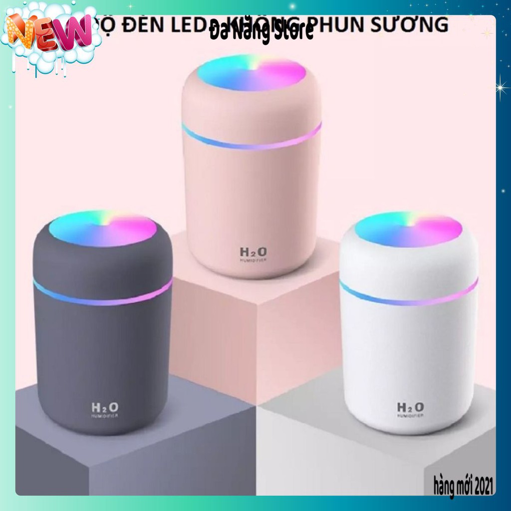 Máy Phun Sương Tạo Độ Ẩm Kiêm Đèn Led 7 Màu Cực Xinh, Máy Tạo Độ Ẩm Phun Sương Mini