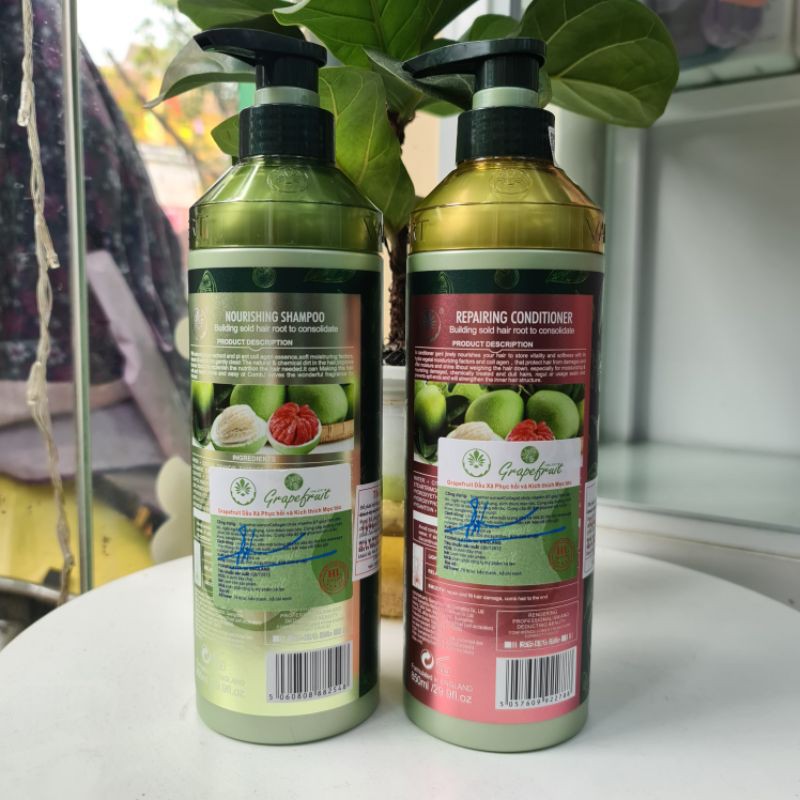 Mẫu mới nhất Dầu gội xả Bưởi Grapefruit Valert phục hồi và mọc tóc 850ml*2