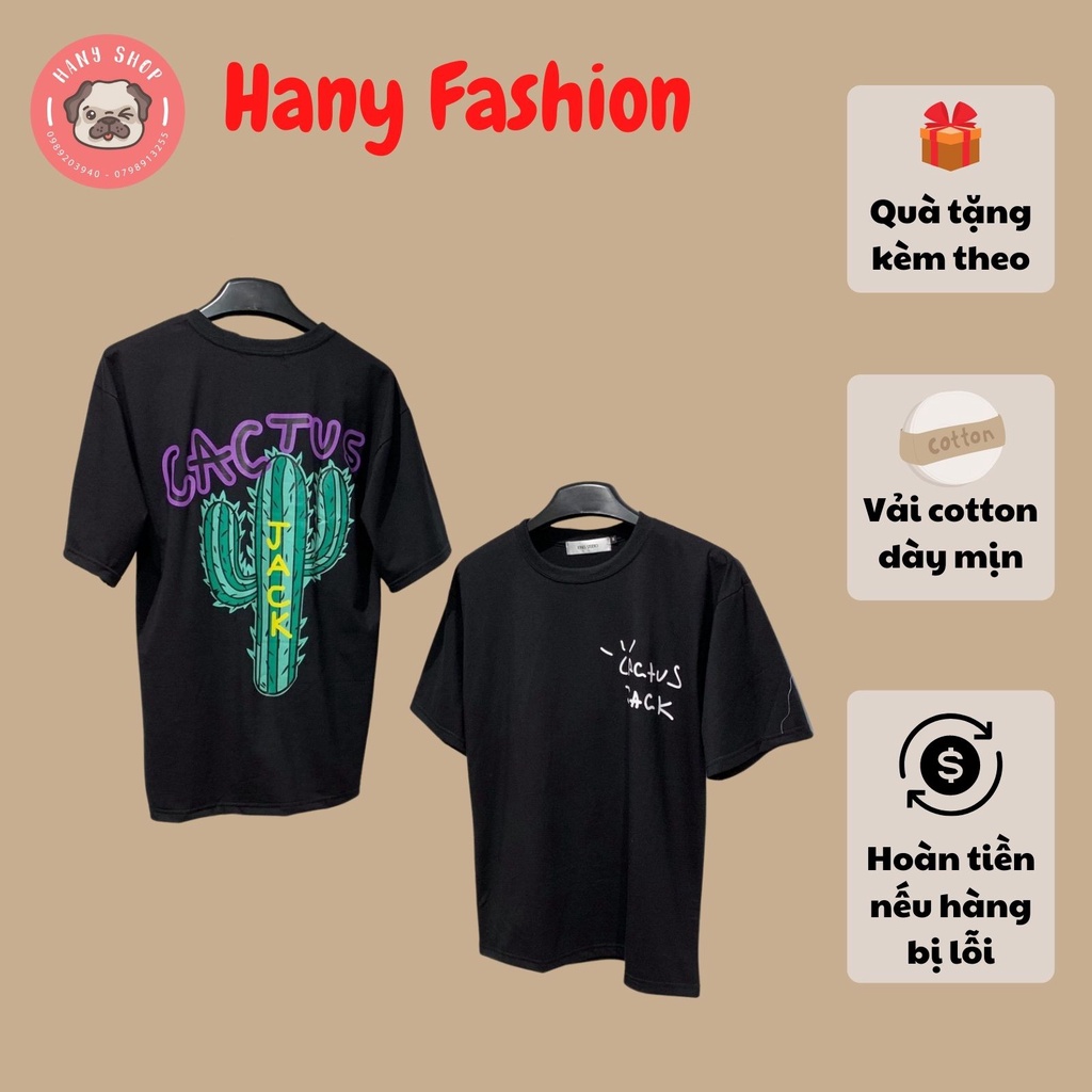 Áo thun unisex tay lỡ form rộng Cactus Jack cực hot - Áo thun nam nữ xương rồng || Hany Shop