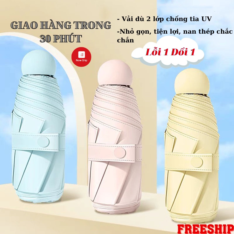 Dù Dễ Thương Ô Dù Che Mưa Gấp Gọn Tiện Lợi 2 Lớp Siêu Bền Du Che Mưa Asaki