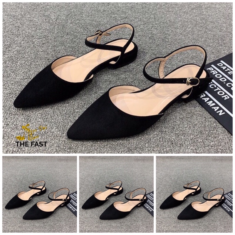 Giày sabo thấp mũi nhọn hậu dây xăng đan dễ thương mới NĐ57