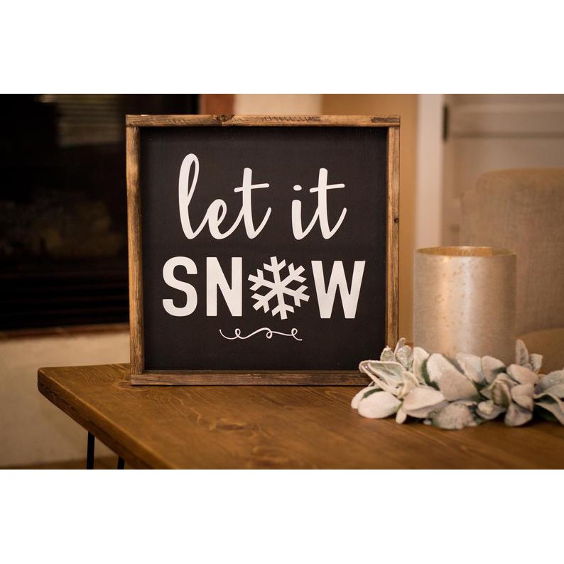 Tranh gỗ Handmade trang trí treo tường hình bông tuyết, decor Vinatge giáng sinh noel