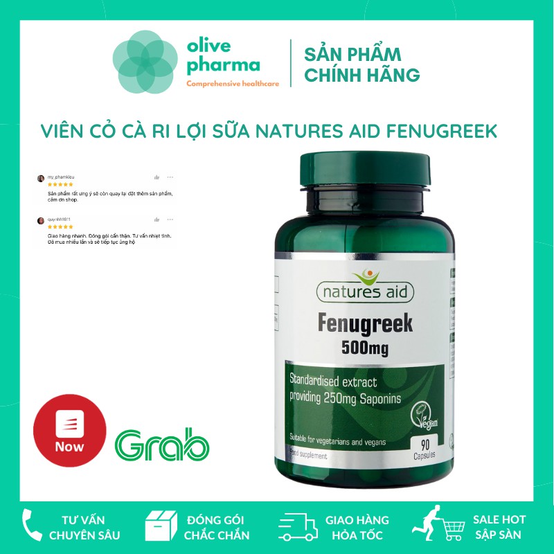 Viên uống lợi sữa chiết xuất từ cỏ cà ri FENUGREEK 500mg cho Mẹ Bầu Bỉm Sữa