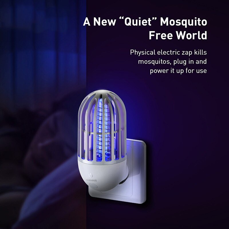 Đèn Bắt Muỗi, Diệt Côn Trùng Baseus Linlon Outlet Mosquito Lamp (Phích Cắm Tiêu Chuẩn CN)