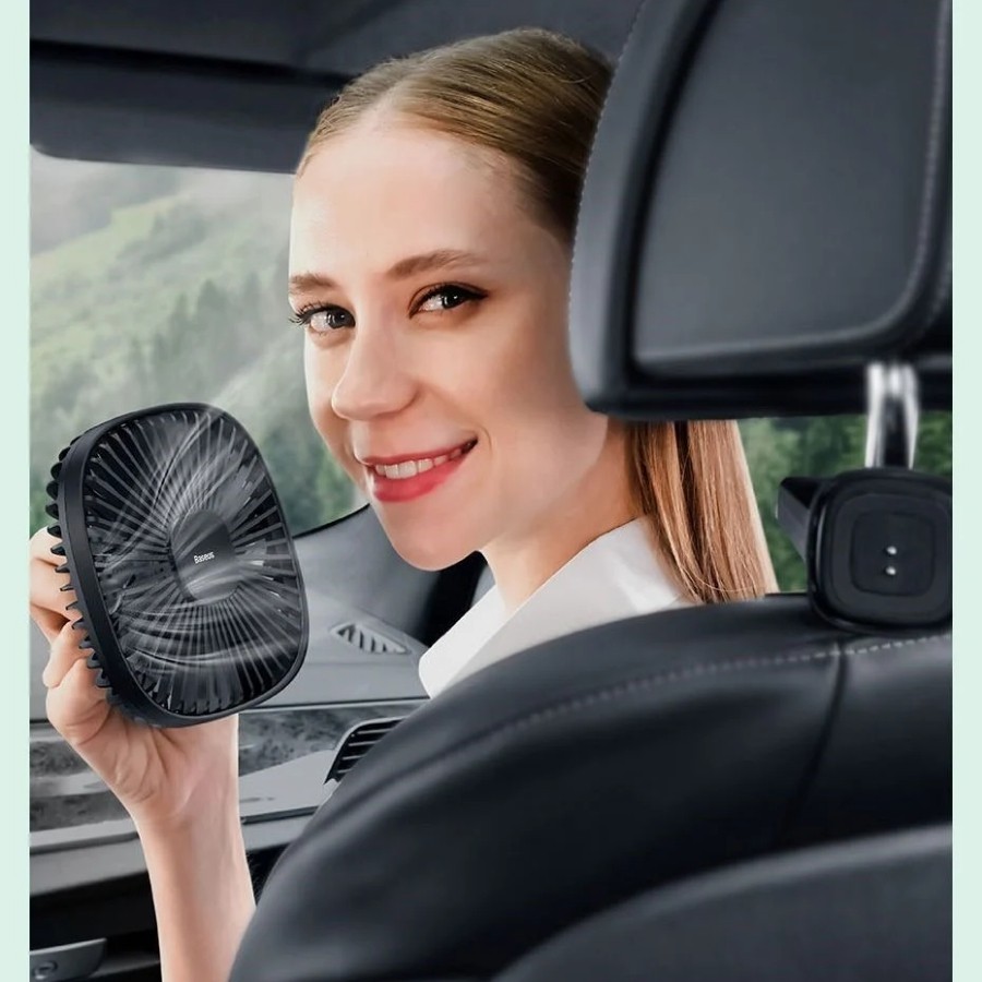 [Chính Hãng - Sẵn] Quạt mini gắn lưng ghế dùng trên xe ô tô Baseus Natural Wind Magnetic Rear Seat Fan - LV824