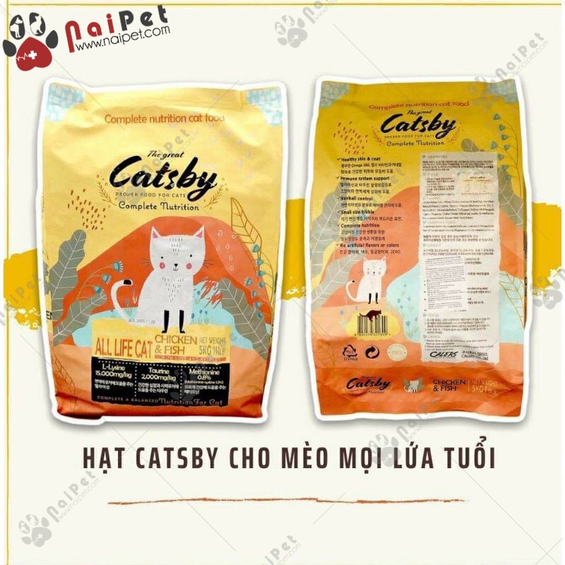 Thức Ăn Hạt Dành Cho Mèo Ở Mọi Lứa Tuổi Catsby Túi 5kg