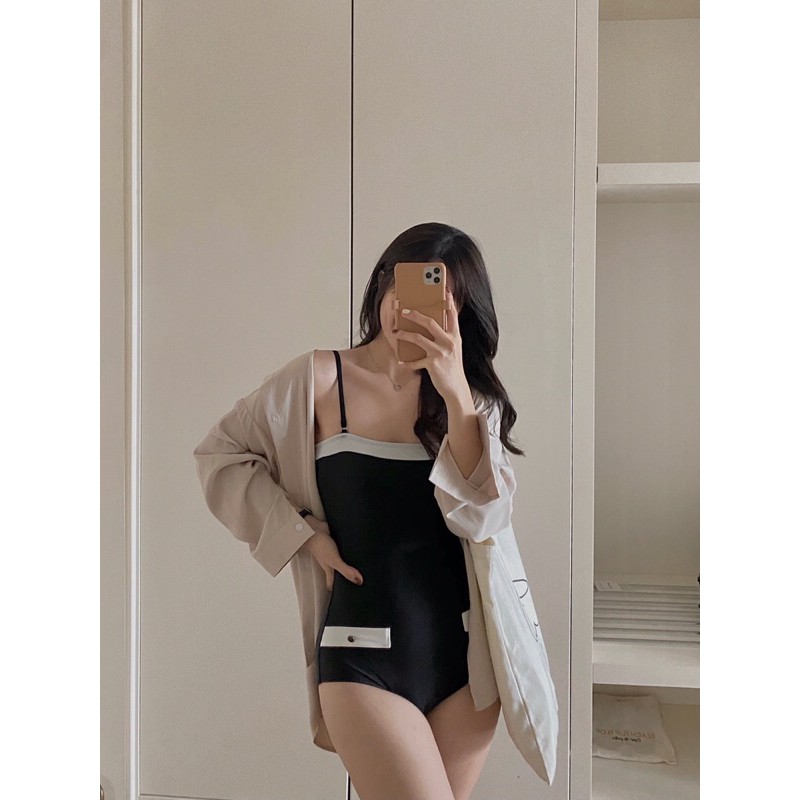 [ẢNH THẬT_SẴN] Bikini đồ bơi nữ 1 mảnh liền thân 2 dây Chanel | BigBuy360 - bigbuy360.vn