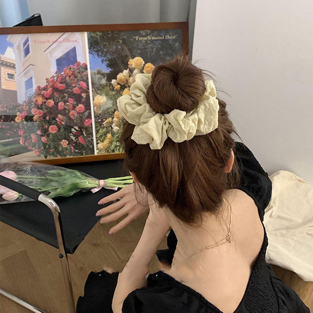 Dây Cột Tóc Phối Bèo Nhún 15H Phong Cách Pháp Ngọt Ngào Xinh Xắn