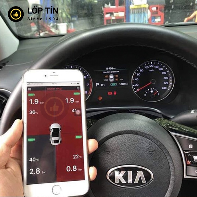(Tặng Voucher Lắp Đặt 300K) Cảm Biến Áp Suất Lốp ICAR I3 hiện thị màn hình ODO theo xe lắp vừa nhiều dòng xe- Lốp Tín