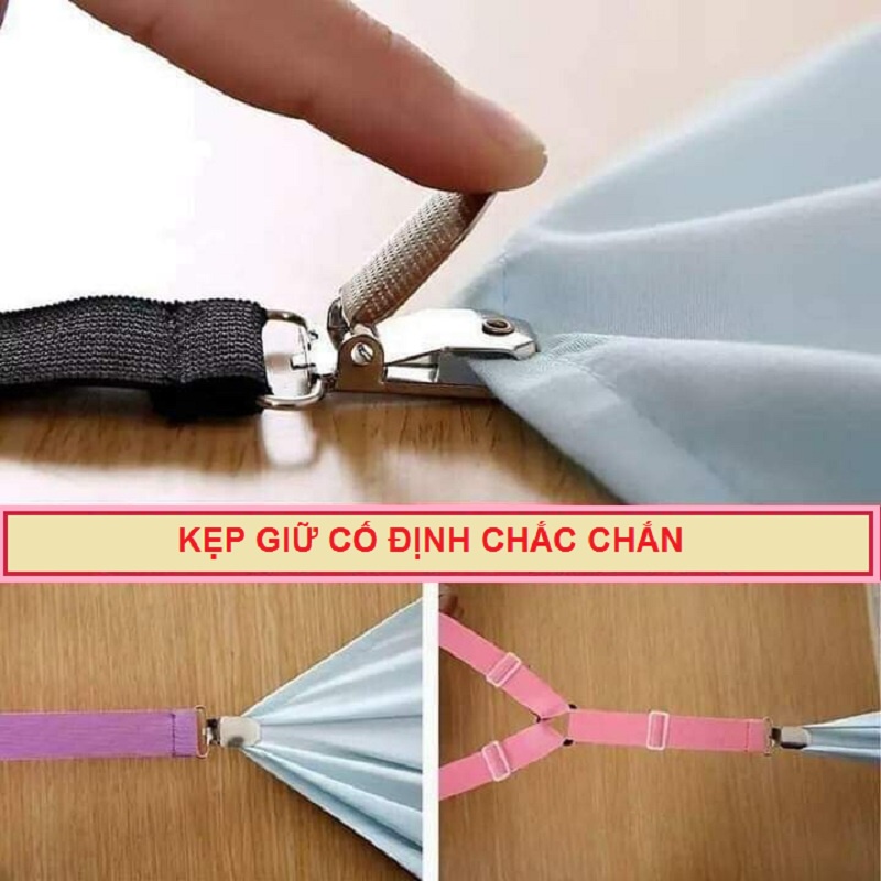 Kẹp Ga Giường Chống Xê Dịch Cố Định Các Góc Ga Drap, Bộ Set 4 Cái