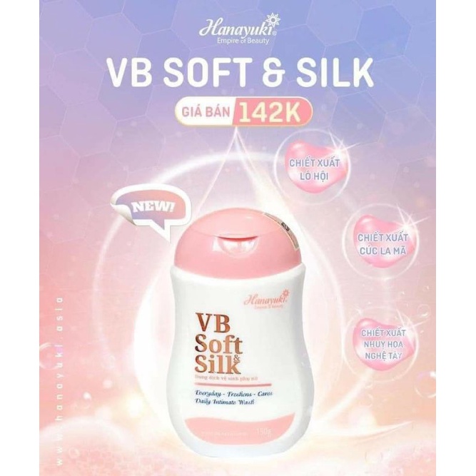 [CHÍNH HÃNG 100%] DUNG DỊCH VỆ SINH PHỤ NỮ HANAYUKI VB SOFT SILK- PHIÊN BẢN MẪU HỒNG