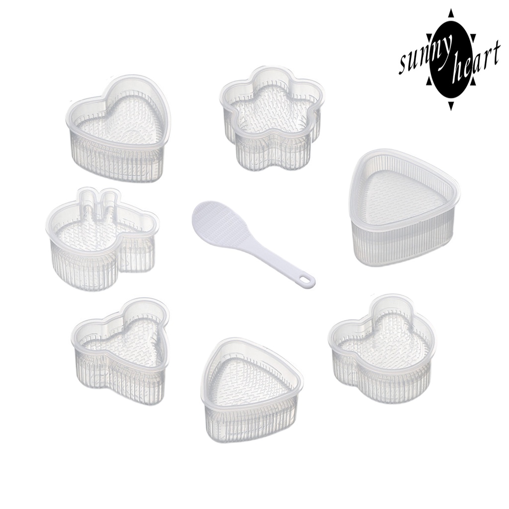 Set 7 / 8 Khuôn Làm Cơm Nắm Hình Tam Giác Hình Gấu Dễ Thương DIY