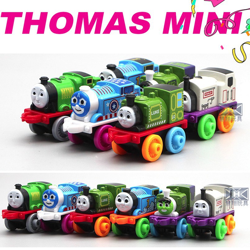 (Mới) Tàu hỏa thomas mini bằng sắt bộ 6 chiếc bằng sắt đồ chơi trẻ em