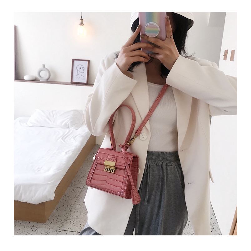 Túi xách JASMIN NOIR mini thiết kế hoạ tiết vân da cá sấu thời trang nữ