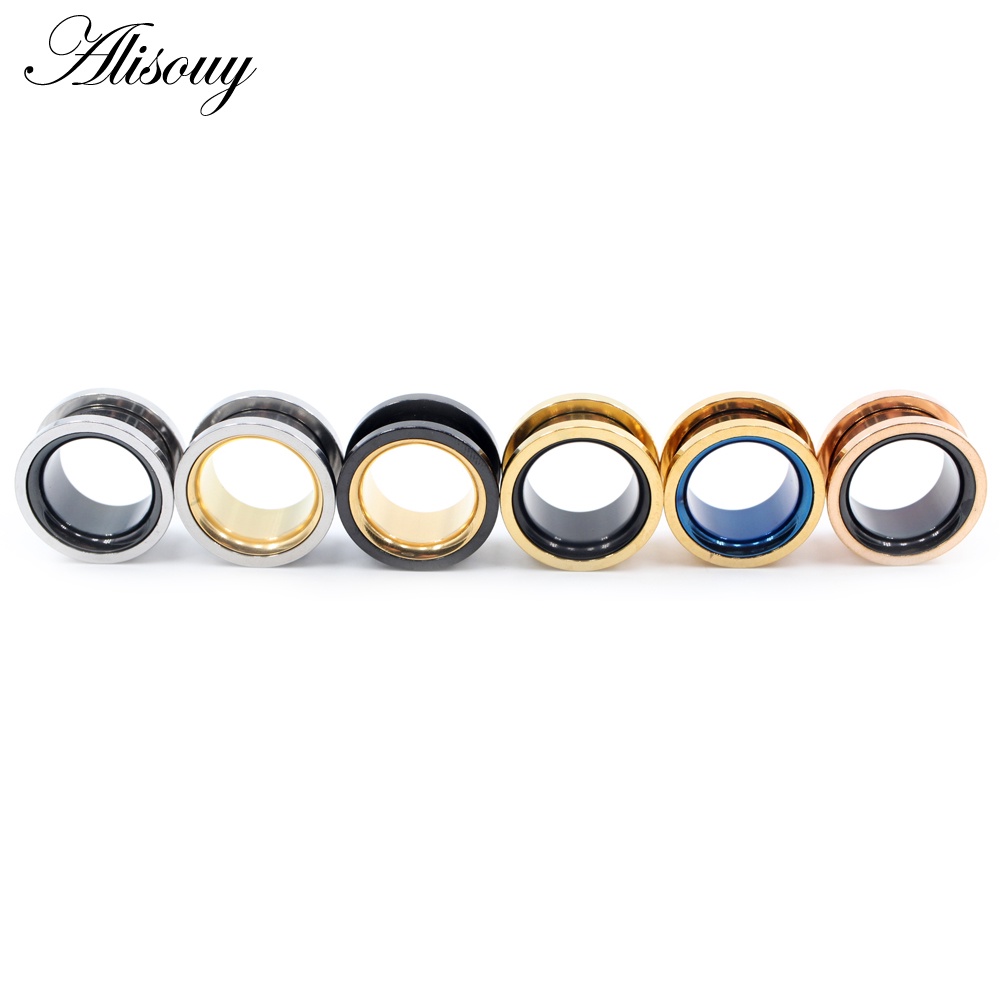 Alisouy Set 2 Khuyên Nong Tai Bằng Thép Không Gỉ Cá Tính