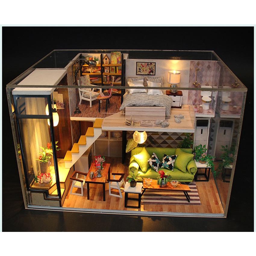 Bộ mô hình lắp ghép biệt thự DIY cao cấp nhiều mảnh ghép, thiết kế y như thật cực dễ thương